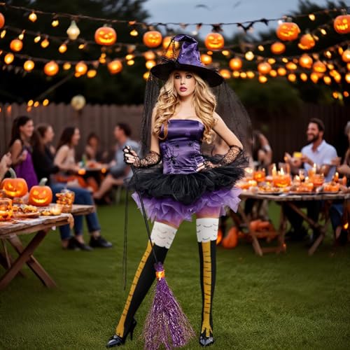 Alaoo Hühner Legs Sock Erwachsene, 1 Paar Cartoon Winter Warm Stricken Kniestrümpfe Strümpfe, Crazy Funny Strümpfe Damen für Party Stützen Kostüm Halloween, Schwarz und Gelb