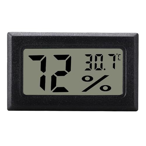 Termómetro higrómetro digital para climatización de habitaciones, mini, LCD, negro Cover