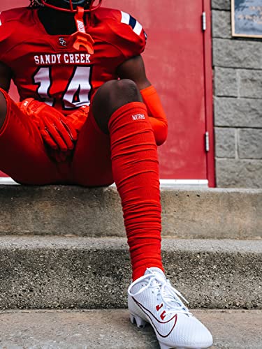 Nxtrnd Xtd Scrunch Football Socks, Extra Long Padded Sport Socks For Men & Boys (Red, Y) #TOP5