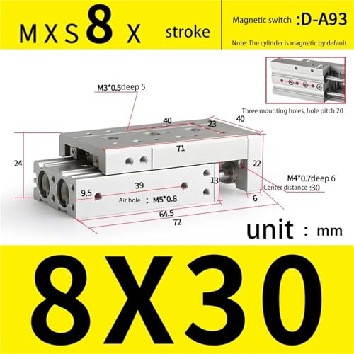 Cylindre MXS8-30 table pneumatique anti vibration machine