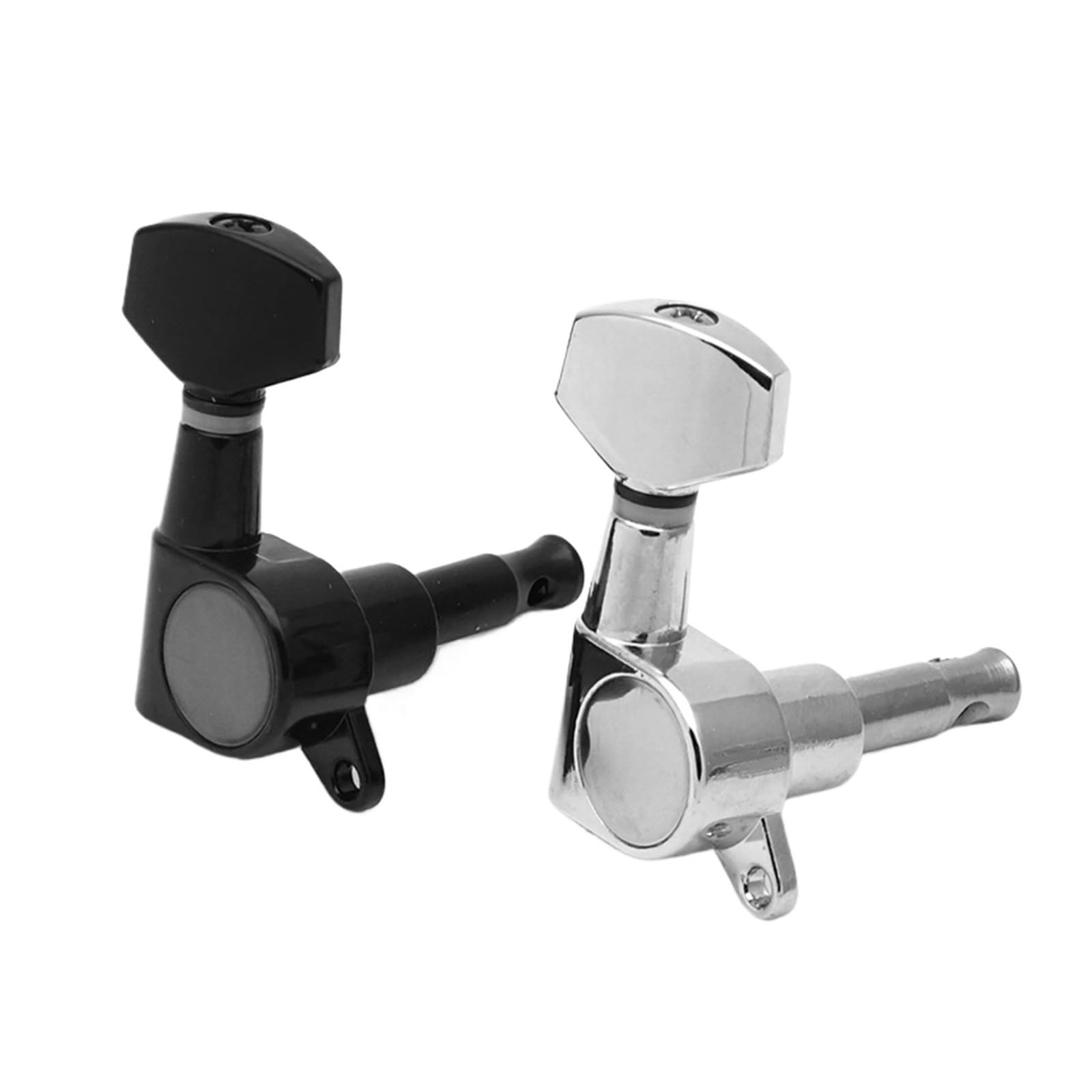 6PCS Gitarren-Tuner-Pegs, kleine, quadratische, versiegelte Tuning-Mechaniken, Mechaniken for akustische oder elektrische Gitarren(Chrome-3R3L)