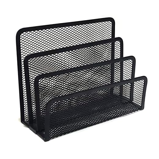 Porta Carta Organizador Mesa Escritório Lápis Caneta Treco metal aramado (Preto B)