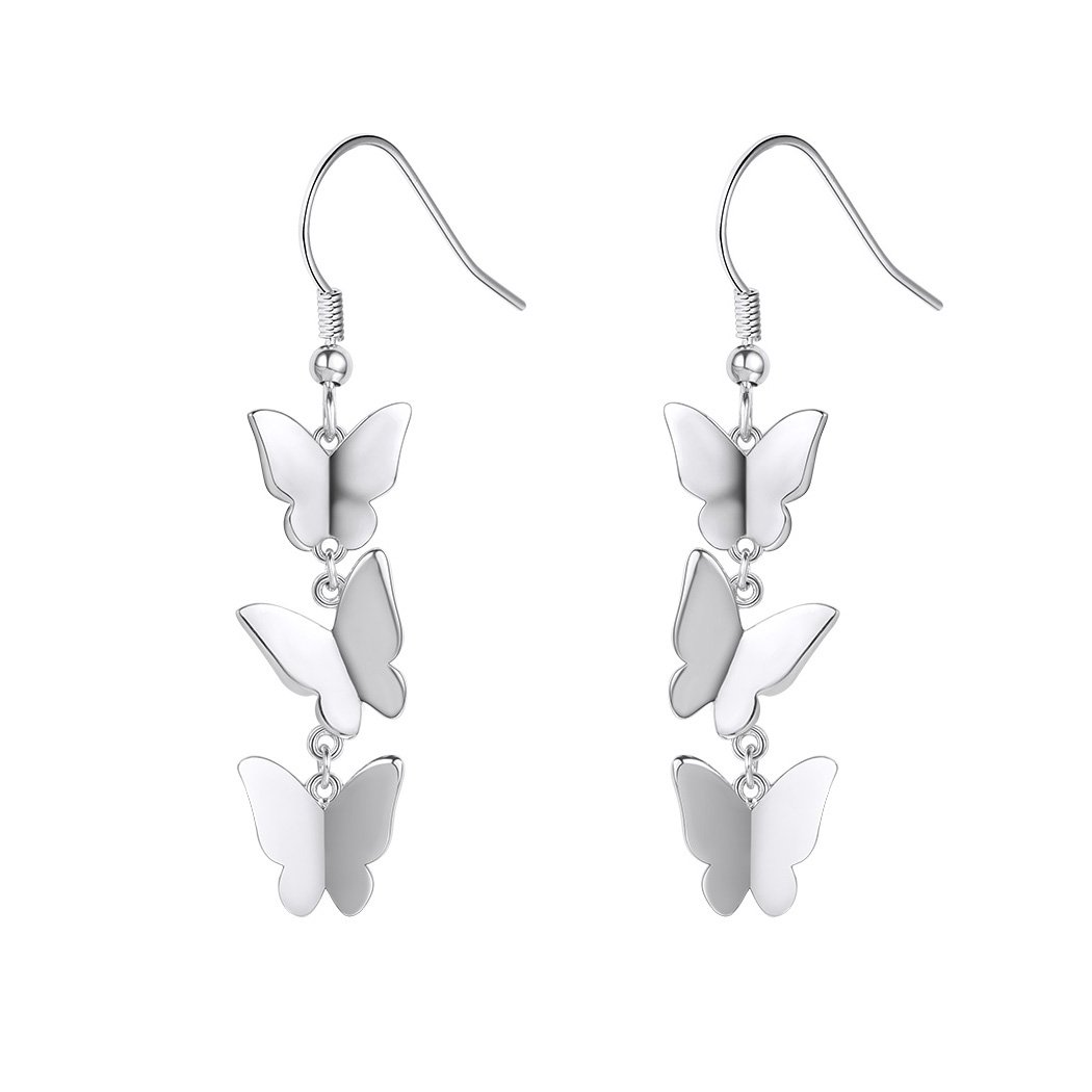 SILVERCUTE925 Silver Cute Pig/Panda Bear/Dog/Cat Earrings Stud Solid Sterling Jewelry " Kiss me Hug Me" 3D Kitten EarringRecycled Claim Standard Blended