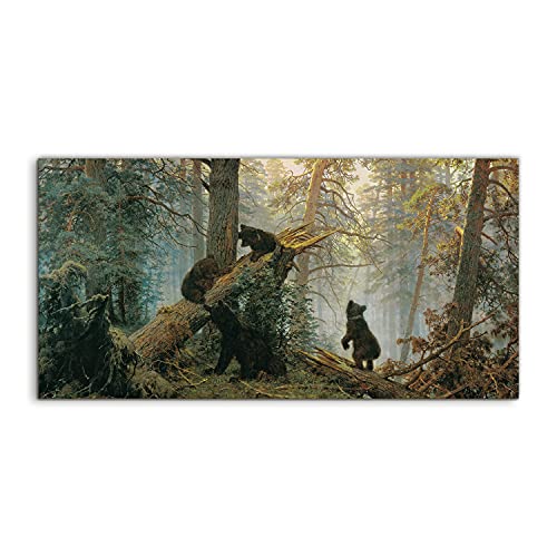 Image sur verre ours forêt 140x70cm pour créer un salon style chalet cosy