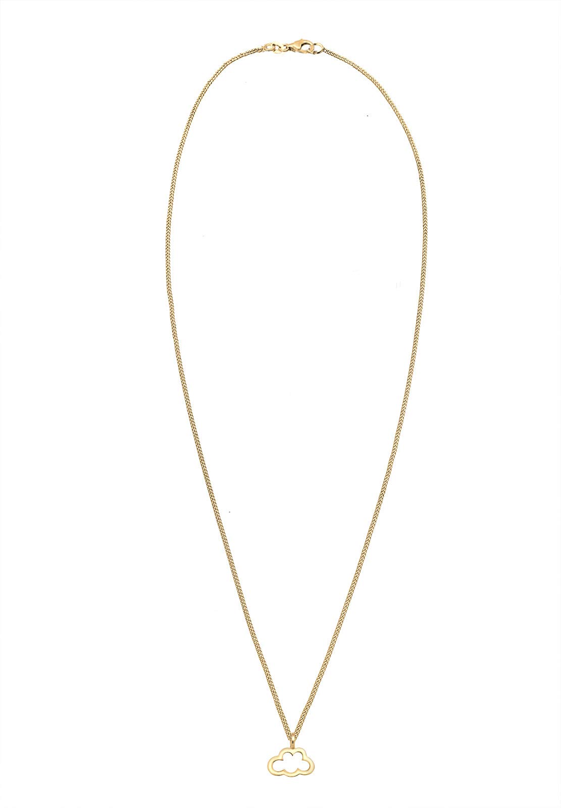 Elli Collana da donna in argento 925, con motivo nuvoloso, placcata oro, lunghezza 45 cm