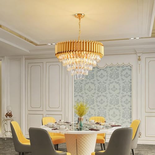 Image of Virya Chandelier for Living Room Modern Ceiling Light Jhumar for Hall Light for Living Room (Golden, 600mm)