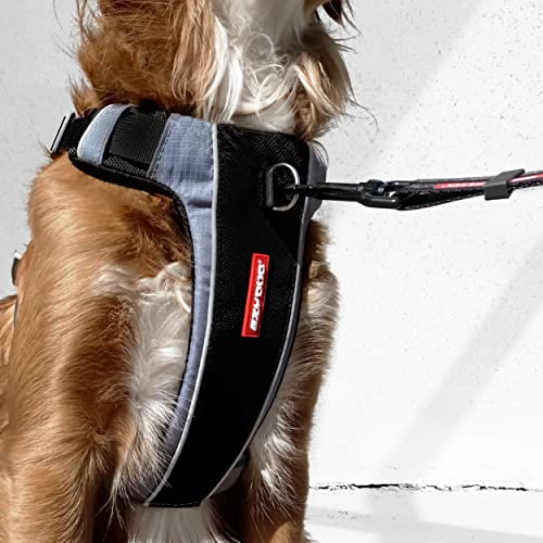 EzyDog No-Pull Hundegeschirr für Mittelgroße und Große Hunde, X- Link Anti Zug Geschirr Hund Verstellbar, Reflektierendes, Größenverstellbar, Brustgeschirr Gepolstert (M, Rot)