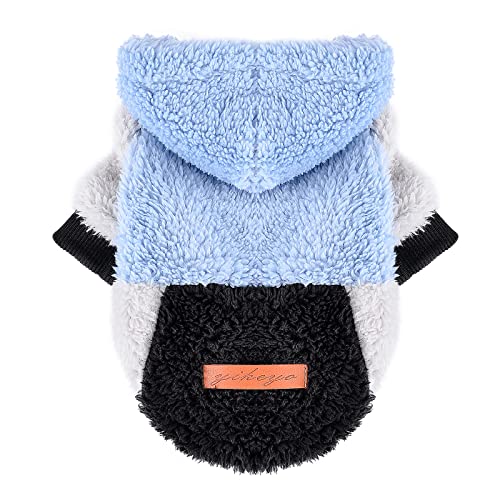 Dog Sweaters for Small Dogs, Fleece Dog Hoodie Clothes, Winter Cute Warm Plaid Leopard Puppy Chihuahua Sweater, Pet Doggie Sweatshirt for Yorkie Teacup, Cat Apparel (Small)