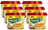 Einfach und lecker: Bequeme Zubereitung in der Mikrowelle ohne Verwendung anderer Kochutensilien – vor dem Erhitzen zuerst den Deckel abnehmen, Verschluss entfernen und Deckel wieder aufsetzen, danach 3 Min. bei 600 Watt ohne Grillfunktion in der Mikrowelle erhitzen und genießen.