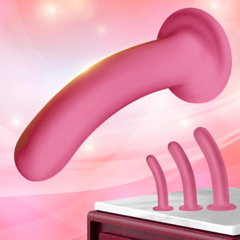 SXOVO 3 Pezzi Plug Anale, Dildo Anale in Silicone con Potente Ventosa, Dilatatore Anale Semplice, Stimolatore Prostata Massaggio del Punto G, Plug Analesex per Uomo Donna Coppie Principianti (Rosa)