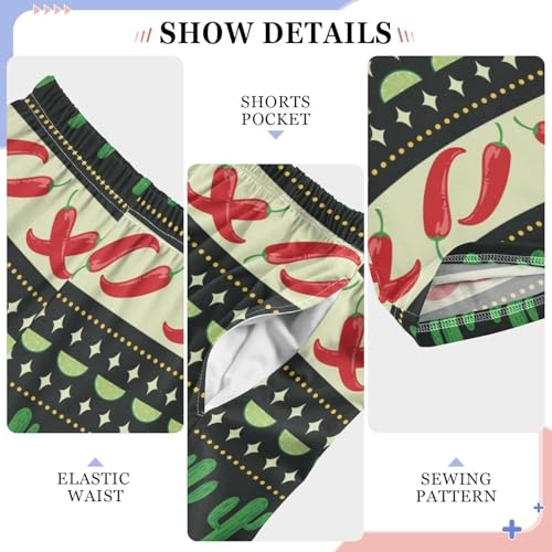 ZZXXB Chilli Cactus Boys Long Pants Soft Trousers Elastic Waist Kids Lounge Bottoms with Pockets S-XL4