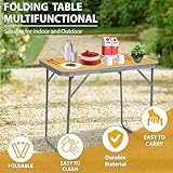Crystals 2.3ft Aluminum Folding Picnic Table | Lightweight & Portable Camping Table | Adjustable Height Outdoor Trestle Table for BBQ, Garden, Travel, & Events – Sturdy & Compact (Orange) - Image 5