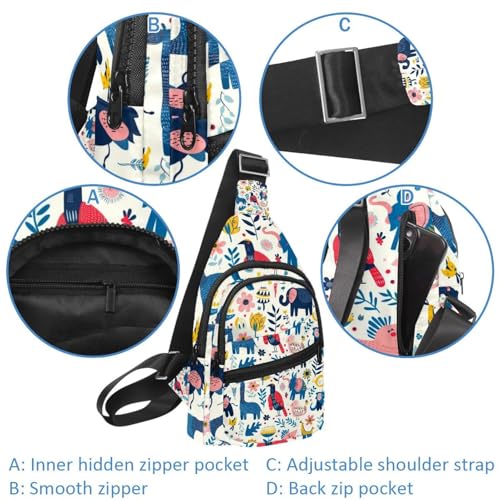 Mochila cruzada de animales de verano con correa ajustable unisex 2