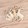 Healifty 25pcs Unfinished Wood Deer Cutouts for DIY Crafts Christmas Tree Ornaments Tags and Rustic Reindeer Decorations 3.34 X 1.96 X 0.07 Inches #5
