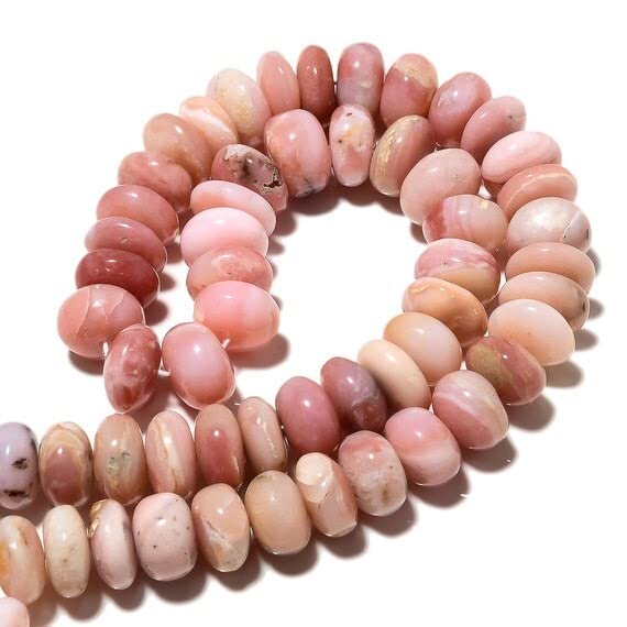 Rondelles opale rose perles naturelles du Pérou 12mm pour créateurs de bijoux