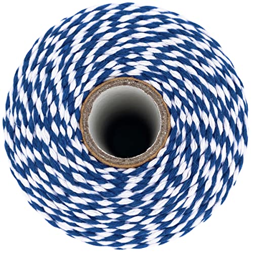 Leecogo Fio de Barbante de Padeiro Fio de Algodão Azul Royal E Branco 656 Pés Fio de Açougueiro para