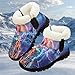 Menostgox Wolf Boys Snow Boots Size 12 Fashion Warm Cozy Winter Shoes with Fur Lined for Little Kids Non-slip Thick Ankle Winter Boots for Outdoor Winter Activities
