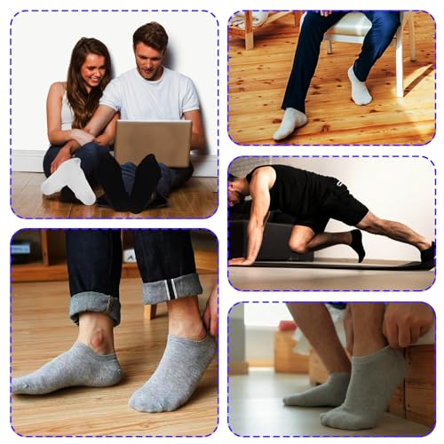 60 Pairs Low Cut Ankle Socks Bulk Pack, No-Show Unisex Socks for Men and Women, Casual Cotton Breathable Sock, Thin Bulk Sock 7-12 Size (Black, White, Grey)2