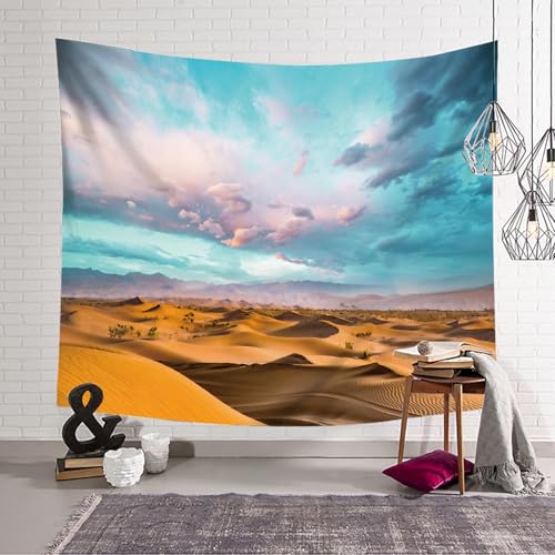 Tapiz de pared de 150 x 150 cm con estampado de cielo y paisaje desértico 4