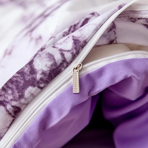 Housse de couette marbre violet 200x200 pour une chambre d'ado ou adulte cocooning