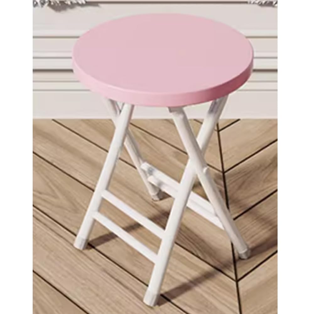 Tabouret de bar rond pliable rose pour optimiser l'espace cuisine