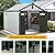 Domi 8x12FT Resin Outdoor Storage Shed with Lockable Door, Waterproof Outside Sheds with Windows & Vents, Heavy-Duty Plastic Tool Storage Shed for Patio Furniture, Lawn Mower, Bike
