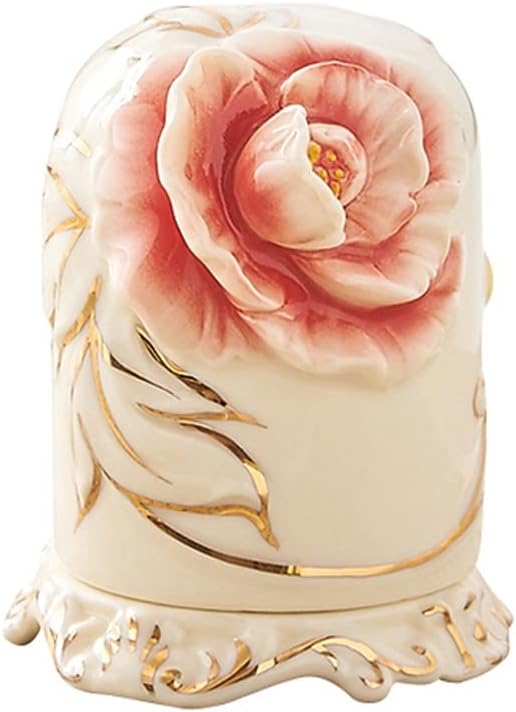 Ceramic tracing gold European-style household flower toothpick holder storage box living room jar