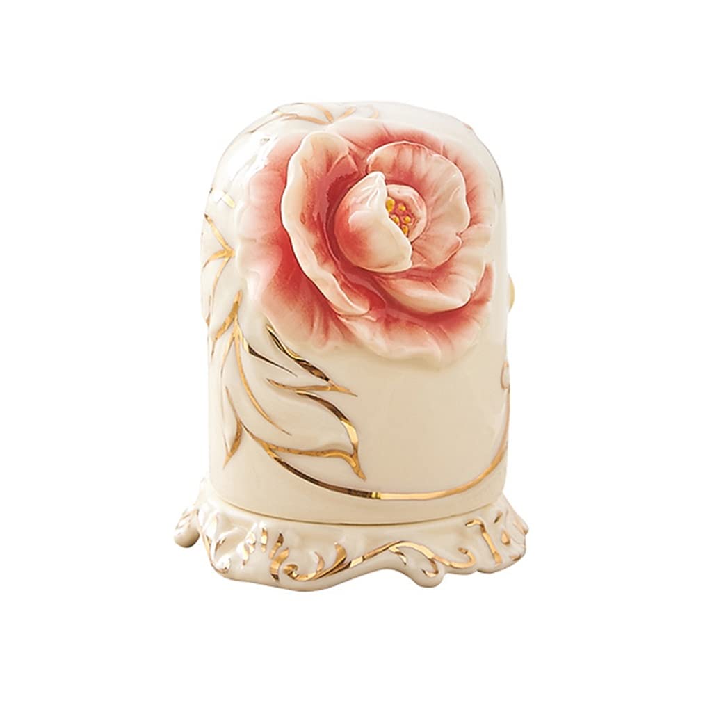 AYCDL Ceramic tracing gold European-style household flower toothpick holder storage box living room toothpick jar Toothpicks,D