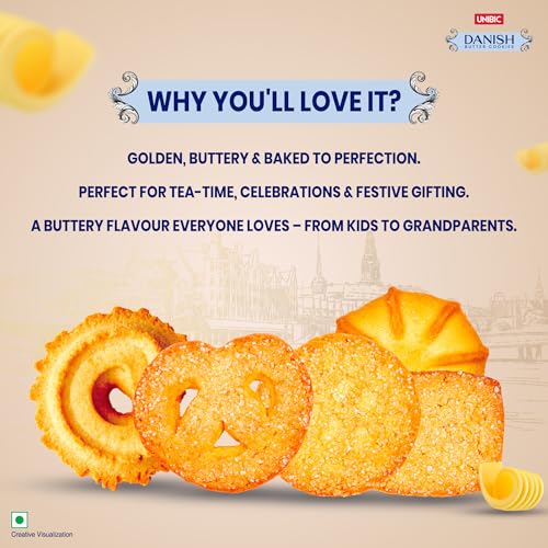 Image of Unibic Danish Butter Cookies - 375g | Rich & Buttery, Baked to Perfection | Cookie Gift Tin | Perfect for Snacking, Gifting & Tea-Time