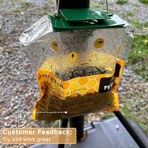 Dwcom Recargas de isca de armadilha de mosca de 20 x 30 g, refil de isca natural para moscas para to