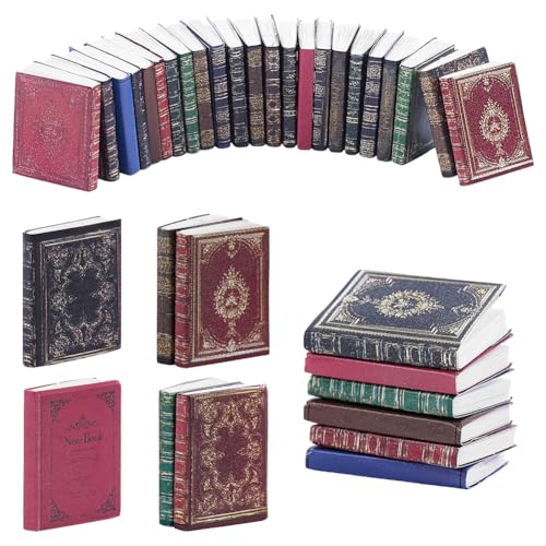 Livre miniature 1:12 pour maison de poupée WADORN - Lot de 48 petits livres de décoration