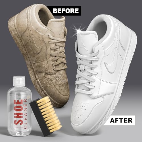 BALORIZ Shoe Cleaner Kit for Sneaker, 8.5Oz Shoe Cleaning Kit with 3 Shoe Brush & Towel, Suede Shoe Cleaner Kit for Sneaker, Suede, Boot, Canvas, PU, Fabric, etc - Thumbnail 2
