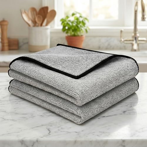 Image of Cutting EDGE 300 GSM Car Microfiber Cloth, 40x40 cm, Grey (Set of 2) | Material: Microfiber, 300 GSM, Ideal for Car, Bike, Glass & Dashboard Cleaning, Soft, Lint-Free & Scratch-Free