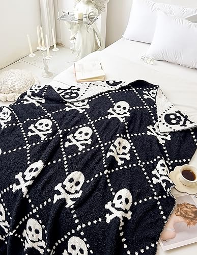 Repreconf BLANKET-0808 Ultra Soft Cozy Happy Halloweencheckered Skull Print Fluffy Microfiber Knitted Throw Blanket Lightweight Blanket For Sofa Couch Bed Travel 50 Inchx60 Inch thumb #3