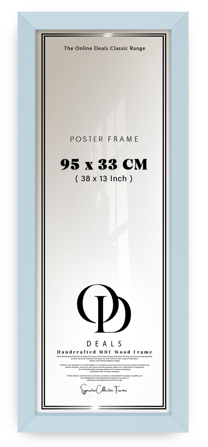 OD Deals — Sophisticated Frame (95 X 33 CM | 38 X 13 Inch) For Displaying Artworks And Photos In Vertical Or Horizontal Orientation — Light Grey Finish Ideal For Modern Living Rooms