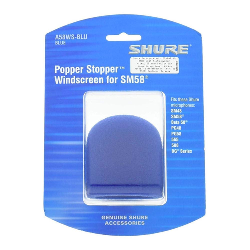 Shure A58WS-BLU Foam Windscreen for All Shure Ball Type Microphones, Blue