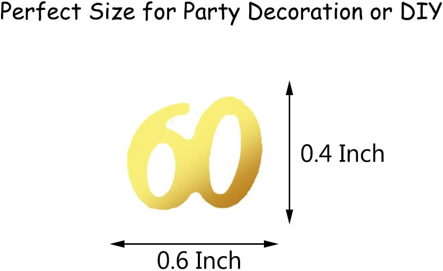 Confetti 60 Confetti Table Party Favor for Anniversary/Birthday/Wedding Metallic 1.5 oz