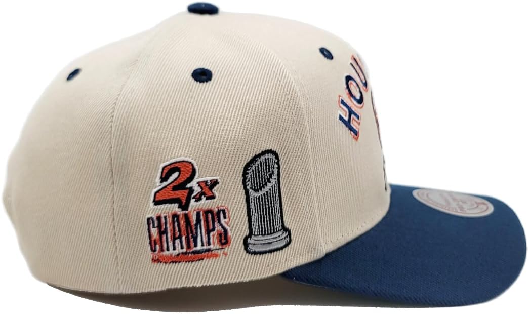Mitchell & Ness Houston Astros New MLB Legacy Defined Cream Blue Era Pro Snapback Hat Cap