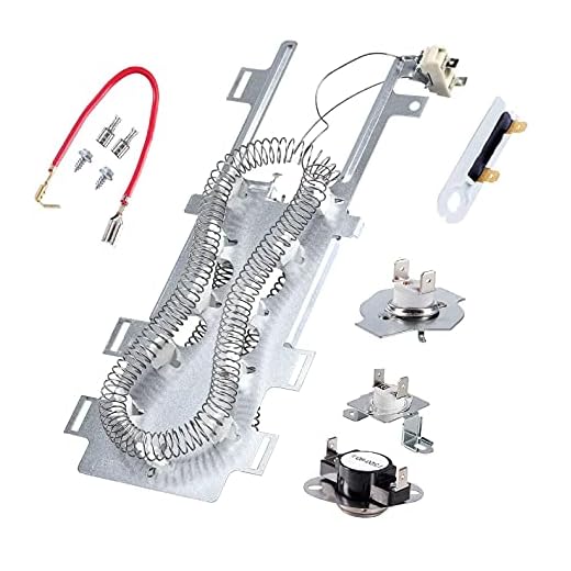 Dryer Heating Element Replace For Whirlpool Duet WED9150WW1 WED9200SQ0 WED9200SQ1 WED9200SQ2 WED90HEFW0 WED9151YW0 WED9151YW1 WED9250WL1 WED9250WR1 WED9250WW1 WED9270XL1 WED9270XL2 With Thermostat