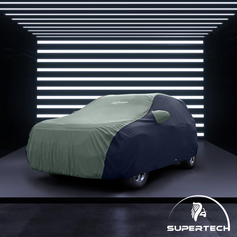 Image of NEODRIFT 'SuperTech' Car Cover for Volkswagen Passat (100% Water-Resistant, All Weather Protection, Tailored Fit, Multi-Layered & Breathable Fabric) (Colour: L.Green+Black)