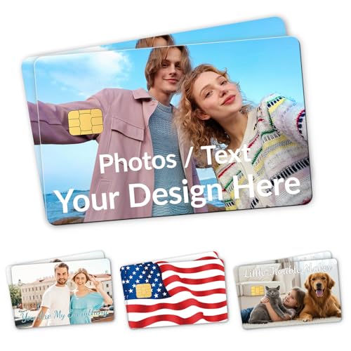 KKHH Custom Credit Card Skin,Personalized Card Sticker Cover-Waterproof Scratch Resistant Vinyl Decal,Removable No Residue for Credit,Debit,Transit and ID Cards with Chip