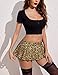 Avidlove Women Pleated Mini Skirt Short Skirts Y2K Skirt Ruffle Skirts for Schoolgirl Leopard Print S