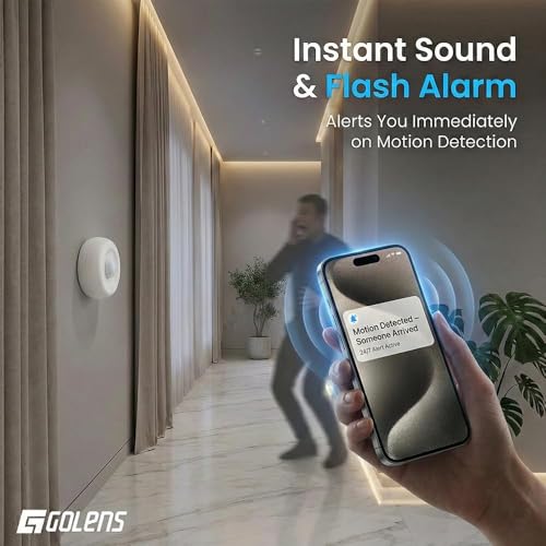 Image of Golens A7 WiFi PIR Motion Sensor for Home Security | App Control | Indoor Outdoor Motion Detector | Smart Alarm Sensor | Instant Mobile Alerts | Easy Installation