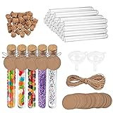 🍫【Con Tapón de Corcho, Buen Sellado】: Cada tubo está equipado con un tapón de corcho natural, que es a prueba de fugas, cabe en la boca del tubo, no es fácil de separar, tiene un buen rendimiento de sellado, aísla el aire y el líquido y mantiene los artículos secos. El tubo se puede abrir y cerrar fácilmente, cargar y descargar fácilmente, evitando fugas de líquido.