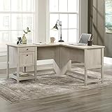 Sauder Edge Water L-Shaped Desk, L: 59.06' x W: 58.74' x H: 29.57', Chalked Chestnut Finish
