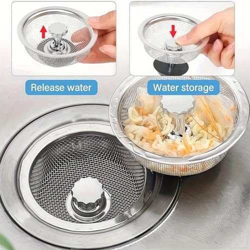 Colador para fregadero de cocina acero inoxidable 2 piezas miniatura 3