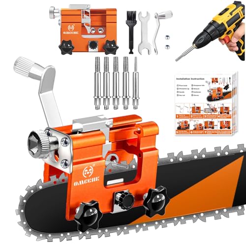 Chainsaw Sharpener Jig with 5 Tungsten Bits, Universal Chainsaw Sharpening