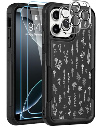 [5�C��1] iPhone 16 Pro Max�p�P�[�X �X�N���[���v���e�N�^�[2�� + �J���������Y�v���e�N�^�[2���Z�b�g�A���ϋv ��� �y�� �X���� �ϏՌ��ی�P�[�X �����p ���킢�������ԁA6.9�C���`