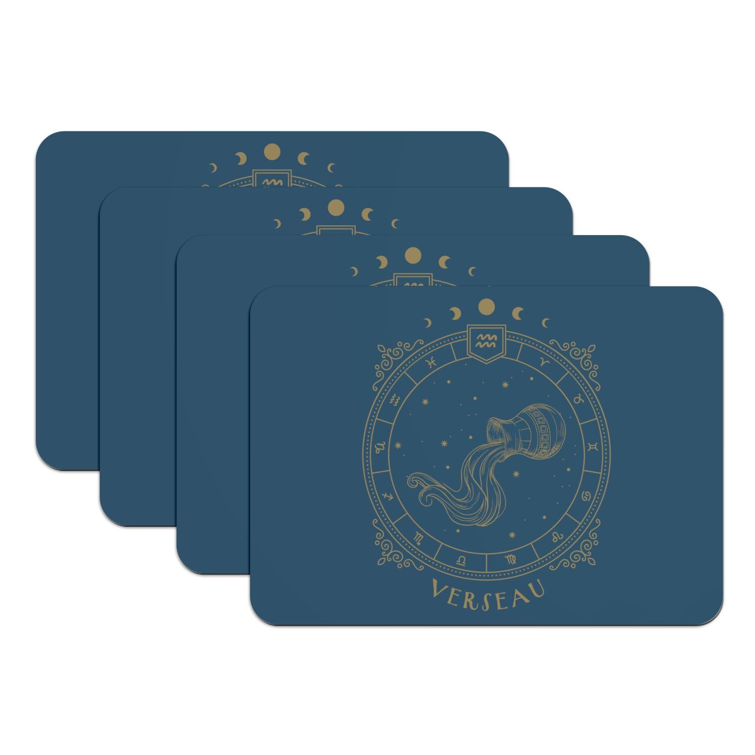 Sets de table Tarot bleu en caoutchouc pour créer une ambiance ésotérique au dîner