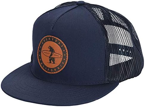 Everyday California 'Midway' Snapback Navy Blue Surf Hat - Baseball Style Cap with Vegan Leather Patch